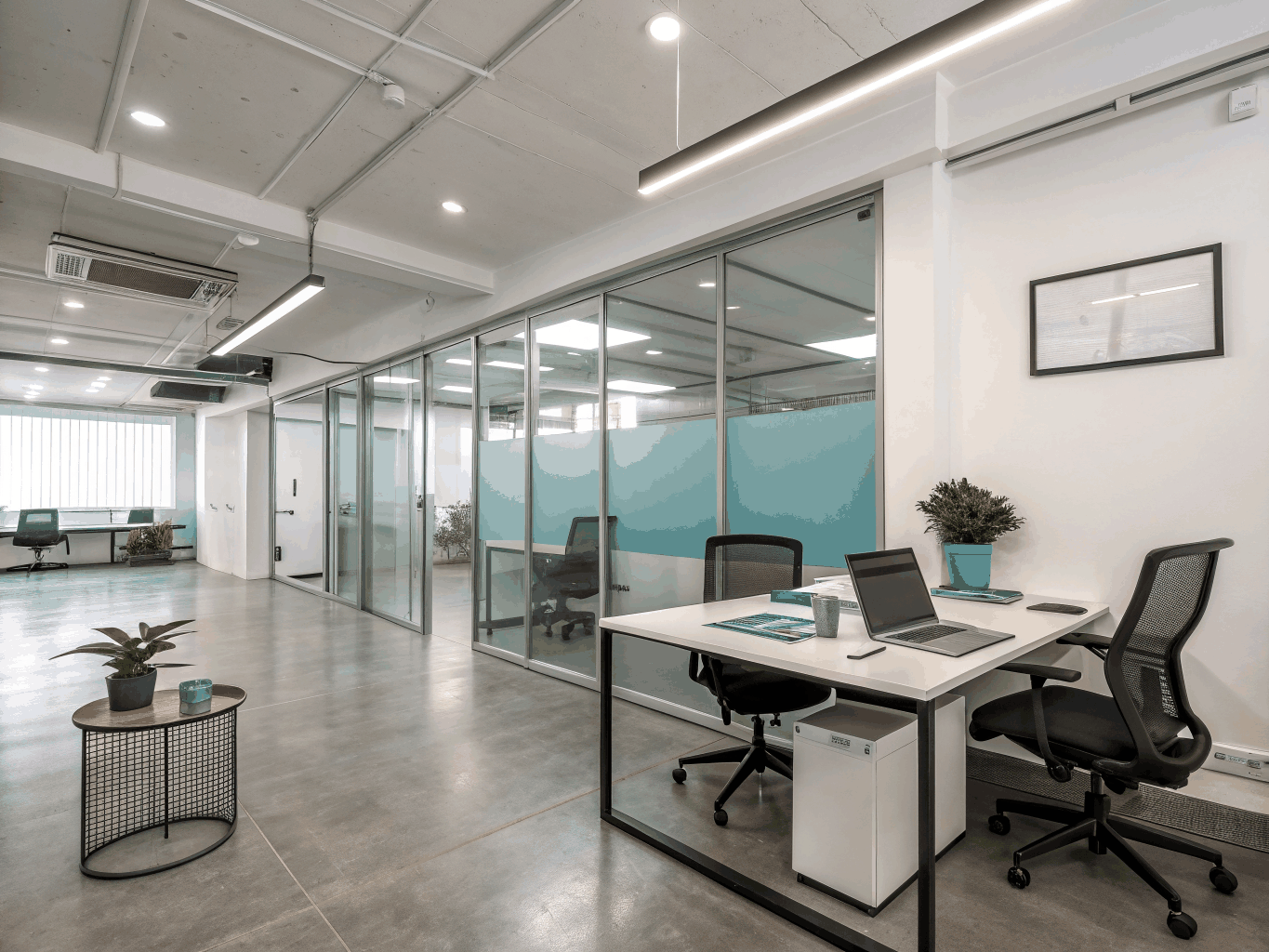 Minimalist corporate office detail